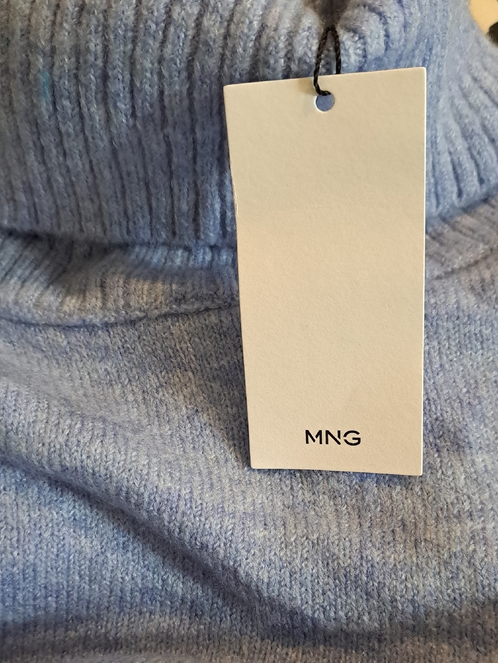 MNG Mango Blue Turtleneck Sweater Cozy Knit Size L/XL NWT - Picture 7 of 7